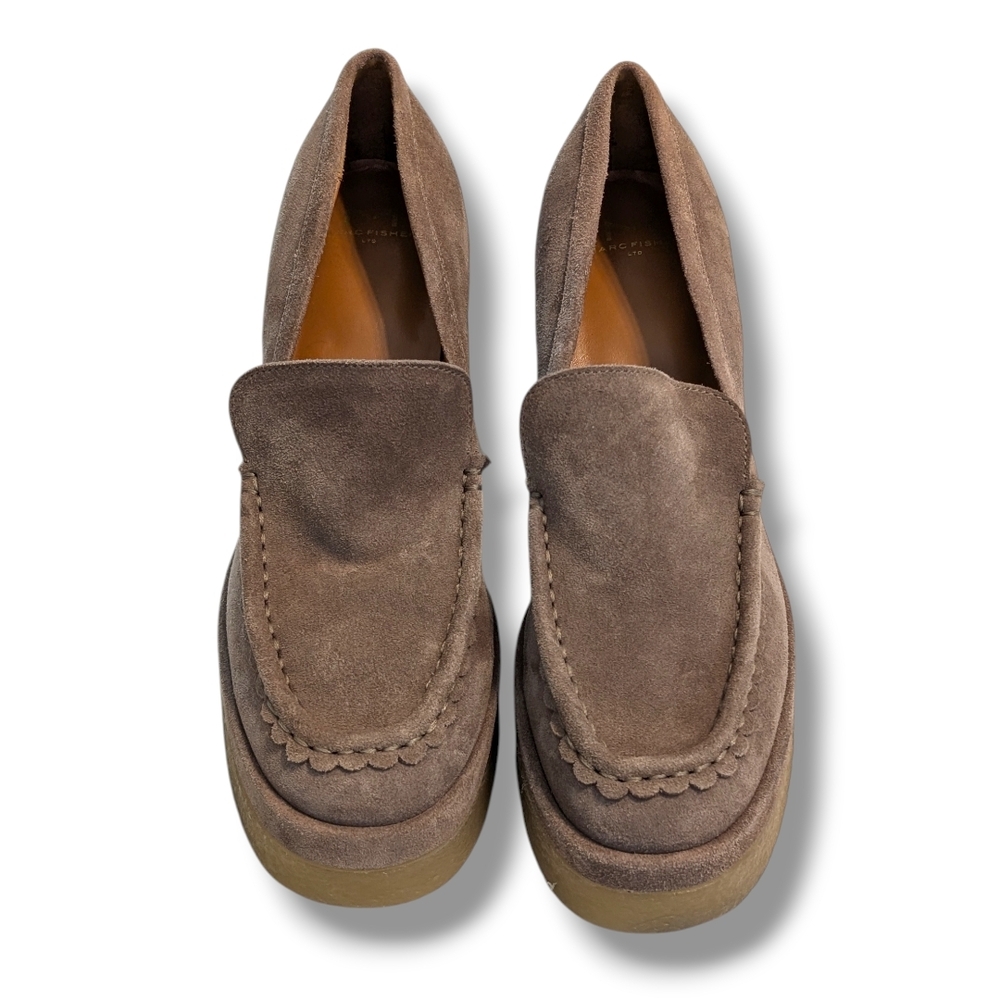 NWOB Marc Fisher LTD. Lina Slip On Platform Loafer Pumps In Taupe, Size 8.5 - Picture 4 of 9